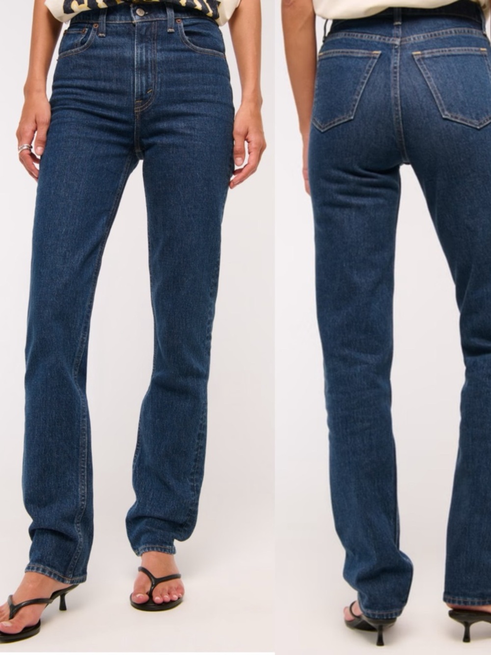 Abercrombie & Fitch Ultra High Rise 90s Straight Jean Sz 30 Dark Blue